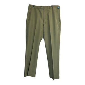 DG-96 Vintage Haband Olive Green Dress Pants Flat Front Classic Fit 37/30